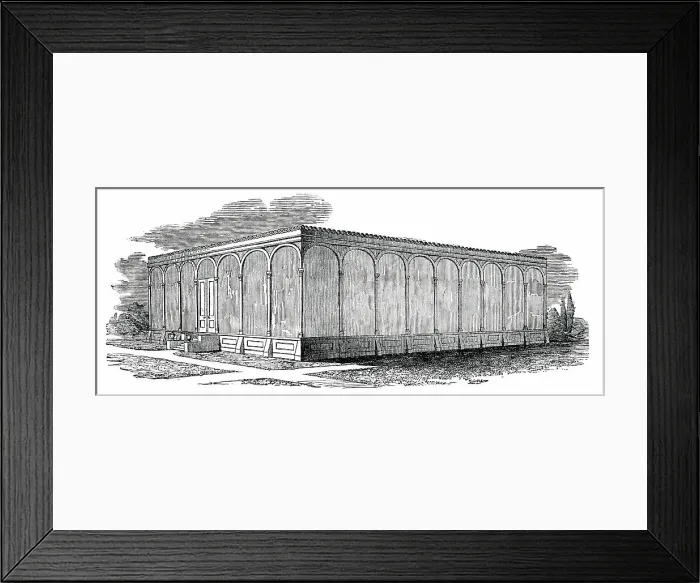 Framed Print : The New Victoria Regia House - Exterior, Chatsworth House, Derbyshire, 1850. Creator: Unknown Framed Print : The New Victoria Regia House - Exterior, Chatsworth House, Derbyshire, 1850. Creator: Unknown