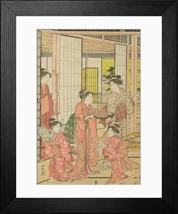 Framed Print : Iris Garden, c. 1781 / 89. Creator: Katsukawa Shuncho Framed Print : Iris Garden, c. 1781 / 89. Creator: Katsukawa Shuncho