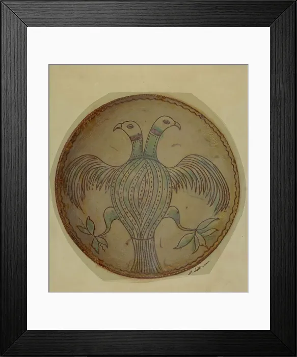 Framed Print : Pa. German Dish, c. 1936. Creator: Max Soltmann Framed Print : Pa. German Dish, c. 1936. Creator: Max Soltmann