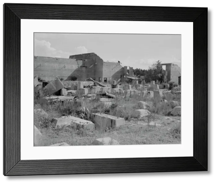 Framed Print : Foundations of lumber sheds in Fullerton, Louisiana, an abandoned lumber town, 1937. Creator: Dorothea Lange Framed Print : Foundations of lumber sheds in Fullerton, Louisiana, an abandoned lumber town, 1937. Creator: Dorothea Lange