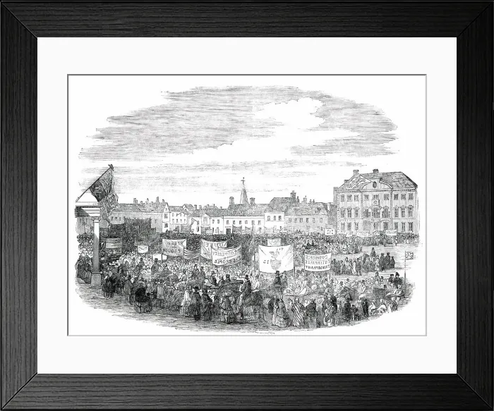 Framed Print : Norfolk Estuary - the Procession in Lynn, 1850. Creator: Unknown Framed Print : Norfolk Estuary - the Procession in Lynn, 1850. Creator: Unknown