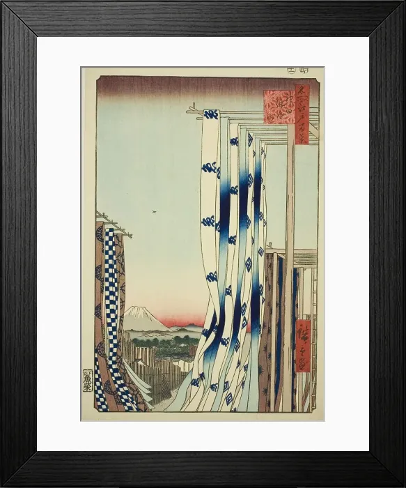 Framed Print : The Dyers Quarter in Kanda (Kanda Kon'ya-cho), from the series One Hundred Famous... 1857. Creator: Ando Hiroshige. The Dyers Quarter in Kanda (Kanda Kon'ya-cho), from the series One Hundred Famous... 1857. Creator: Ando Hiroshige Framed Print : The Dyers Quarter in Kanda (Kanda Kon'ya-cho), from the series One Hundred Famous... 1857. Creator: Ando Hiroshige. The Dyers Quarter in Kanda (Kanda Kon'ya-cho), from the series One Hundred Famous... 1857. Creator: Ando Hiroshige