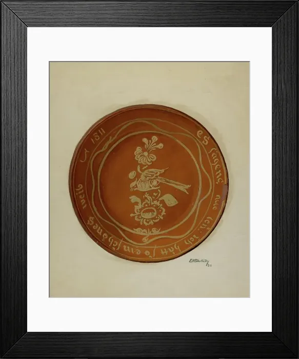 Framed Print : Pa. German Dish, 1936. Creator: Eugene Shellady Framed Print : Pa. German Dish, 1936. Creator: Eugene Shellady