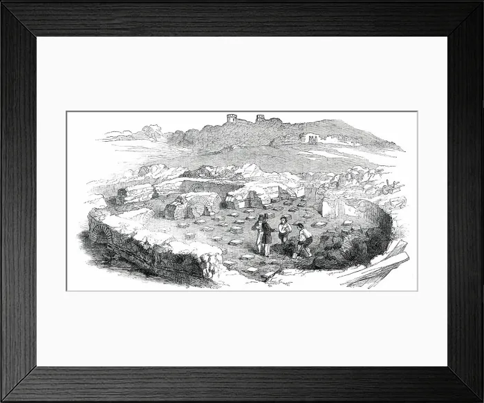 Framed Print : Roman Remains Discovered at Lymne, Kent, 1850. Creator: Unknown Framed Print : Roman Remains Discovered at Lymne, Kent, 1850. Creator: Unknown