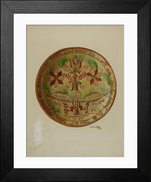 Framed Print : Pa. German Plate, 1937. Creator: Eugene Shellady