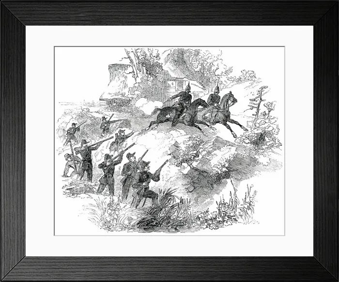 Framed Print : Surprise of Holstein Patrol, 1850. Creator: Unknown Framed Print : Surprise of Holstein Patrol, 1850. Creator: Unknown