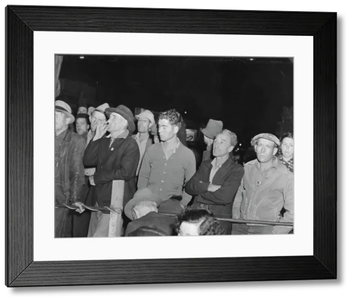 Framed Print : Street meeting at night...outside of Shafter, California, 1938. Creator: Dorothea Lange Framed Print : Street meeting at night...outside of Shafter, California, 1938. Creator: Dorothea Lange
