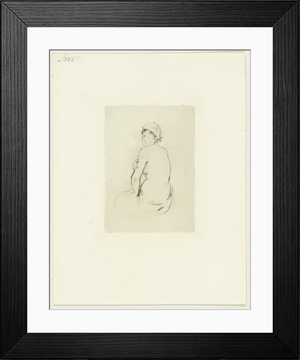 Framed Print : Nude Seen from Behind, 1889. Creator: Berthe Morisot Framed Print : Nude Seen from Behind, 1889. Creator: Berthe Morisot