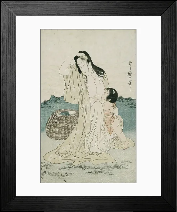 Framed Print : Abalone Divers, Japan, c. 1797 / 98. Creator: Kitagawa Utamaro Framed Print : Abalone Divers, Japan, c. 1797 / 98. Creator: Kitagawa Utamaro