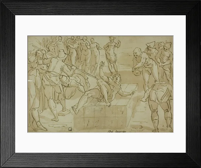 Framed Print : Martyrdom of Saint Lawrence, c.1580. Creator: School of Luca Cambiaso Italian, 1527-1589 Framed Print : Martyrdom of Saint Lawrence, c.1580. Creator: School of Luca Cambiaso Italian, 1527-1589