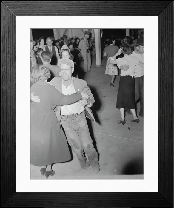 Framed Print : Halloween party at Shafter migrant camp, California, 1938. Creator: Dorothea Lange Framed Print : Halloween party at Shafter migrant camp, California, 1938. Creator: Dorothea Lange