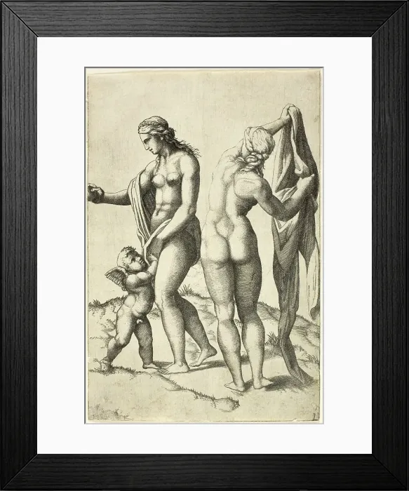 Framed Print : Venus, Cupid and Pallas, 16th century. Creator: School of Marcantonio Raimondi Framed Print : Venus, Cupid and Pallas, 16th century. Creator: School of Marcantonio Raimondi