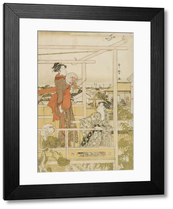 Framed Print : Drying Clothes (Monohoshi), Japan, c. 1790. Creator: Kitagawa Utamaro Framed Print : Drying Clothes (Monohoshi), Japan, c. 1790. Creator: Kitagawa Utamaro