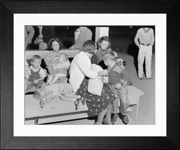 Framed Print : At the end of the Halloween party at Shafter migrant camp, California, 1938. Creator: Dorothea Lange Framed Print : At the end of the Halloween party at Shafter migrant camp, California, 1938. Creator: Dorothea Lange