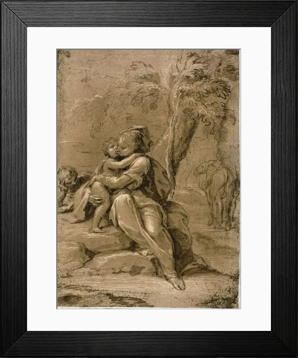 Framed Print : Rest on the Flight into Egypt, n.d. Creator: Sigismondo Caula Framed Print : Rest on the Flight into Egypt, n.d. Creator: Sigismondo Caula