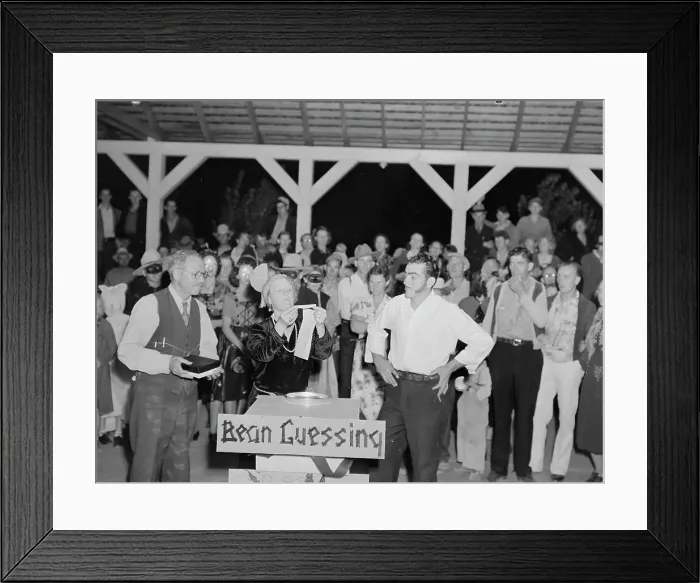 Framed Print : Halloween party at Shafter migrant camp, California, 1938. Creator: Dorothea Lange Framed Print : Halloween party at Shafter migrant camp, California, 1938. Creator: Dorothea Lange