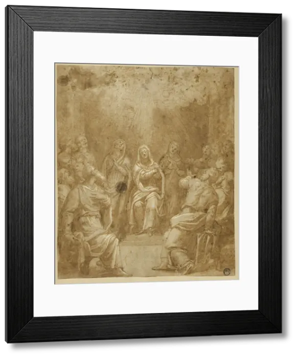 Framed Print : Study for the Pentecost, c.1580. Creator: Simone Peterzano Framed Print : Study for the Pentecost, c.1580. Creator: Simone Peterzano