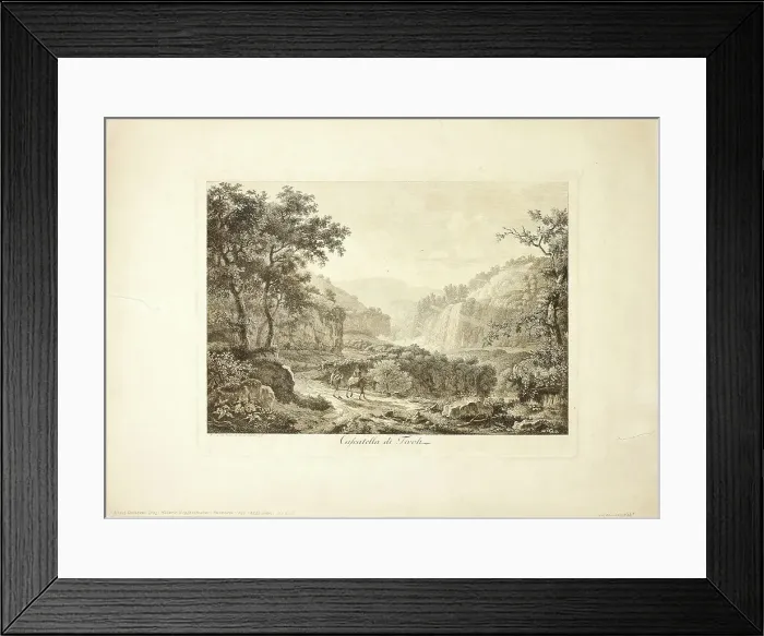Framed Print : Cascades of Tivoli, 1792. Creator: Albert Christoph Dies