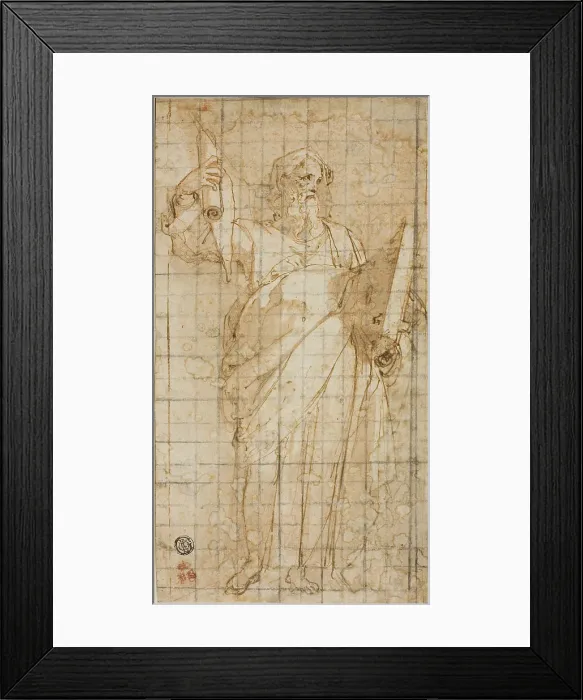 Framed Print : Standing Prophet with a Book and Scroll, 1562 / 66. Creator: Taddeo Zuccaro Framed Print : Standing Prophet with a Book and Scroll, 1562 / 66. Creator: Taddeo Zuccaro