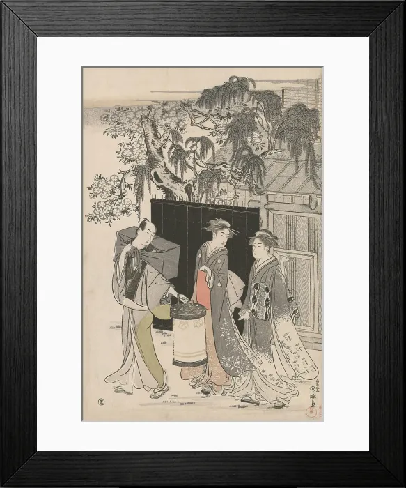 Framed Print : Returning from a Poetry Gathering, Japan, c. 1785 / 89. Creator: Kubo Shunman Framed Print : Returning from a Poetry Gathering, Japan, c. 1785 / 89. Creator: Kubo Shunman