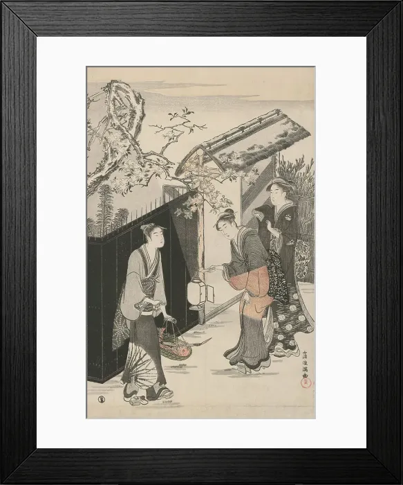 Framed Print : Returning from a Poetry Gathering, Japan, c. 1785 / 89. Creator: Kubo Shunman