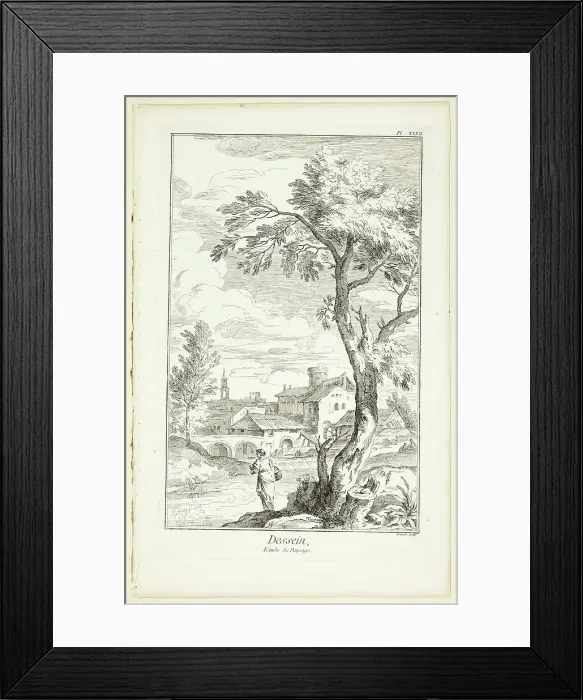 Framed Print : Design: Landscape Study, from Encyclopédie, 1762 / 77. Creator: Benoit-Louis Prevost Framed Print : Design: Landscape Study, from Encyclopédie, 1762 / 77. Creator: Benoit-Louis Prevost
