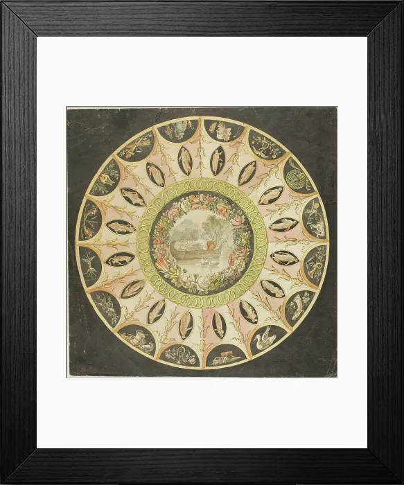 Framed Print : Design for a Circular Ceiling Decoration, n.d. Creators: Unknown, Pierre Francois Leonard Fontaine, Charles Percier Framed Print : Design for a Circular Ceiling Decoration, n.d. Creators: Unknown, Pierre Francois Leonard Fontaine, Charles Percier