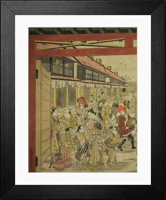 Framed Print : The Main Gate, New Yoshiwara, c. 1745. Creator: Torii Kiyotada Framed Print : The Main Gate, New Yoshiwara, c. 1745. Creator: Torii Kiyotada