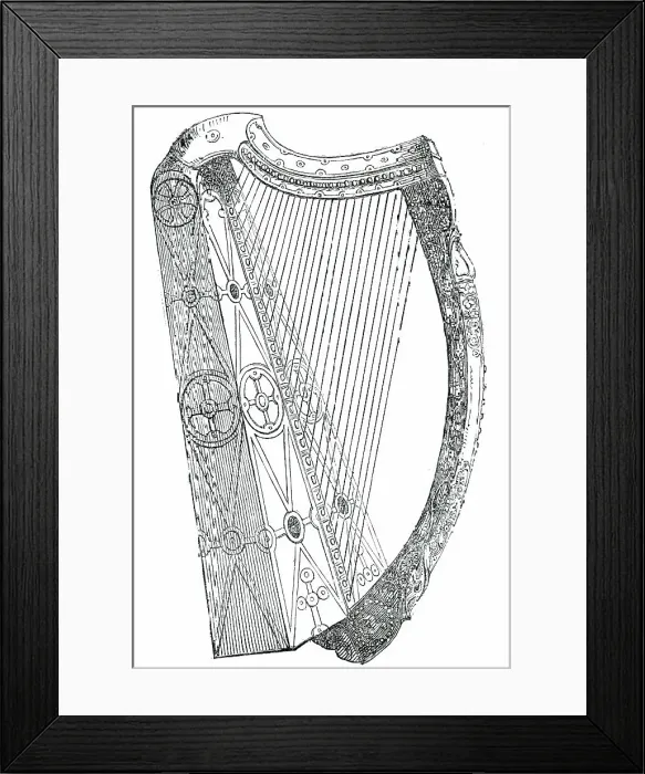 Framed Print : Harp of Queen Mary of Scots, 1850. Creator: Unknown Framed Print : Harp of Queen Mary of Scots, 1850. Creator: Unknown