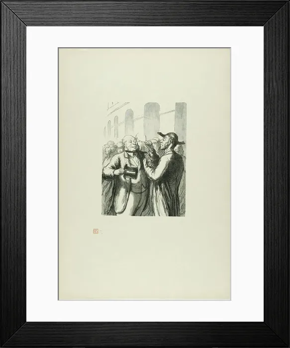 Framed Print : At the Universal Exhibition: Security check at the entrance: the bald need t... 1867, printed 1920. Creator: Charles Maurand Framed Print : At the Universal Exhibition: Security check at the entrance: the bald need t... 1867, printed 1920. Creator: Charles Maurand