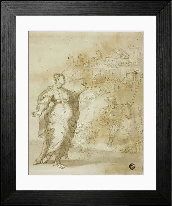 Framed Print : Cassandra Before the Burning City of Troy, n.d. Creator: Unknown Framed Print : Cassandra Before the Burning City of Troy, n.d. Creator: Unknown