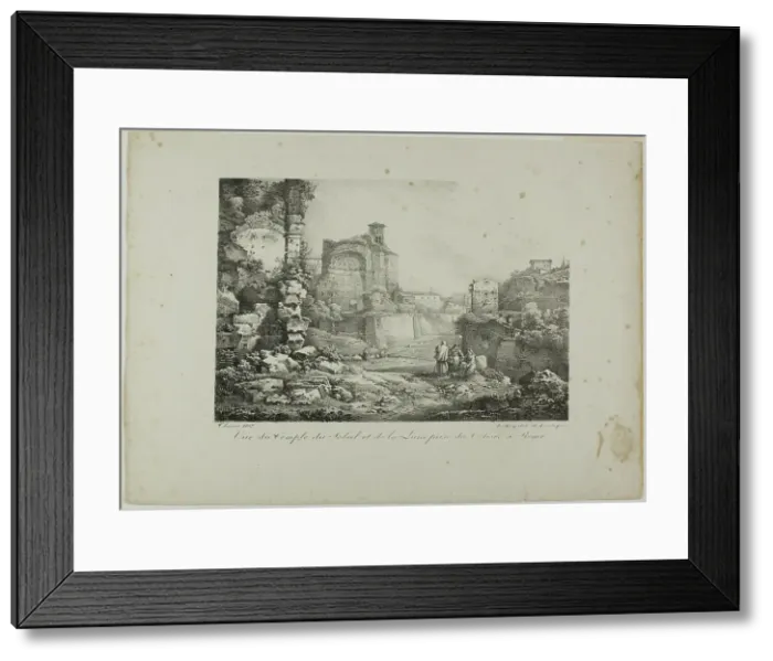 Framed Print : View of the Temple of the Sun and Moon from the Coliseum in Rome, 1817. Creator: Claude Thiénon Framed Print : View of the Temple of the Sun and Moon from the Coliseum in Rome, 1817. Creator: Claude Thiénon