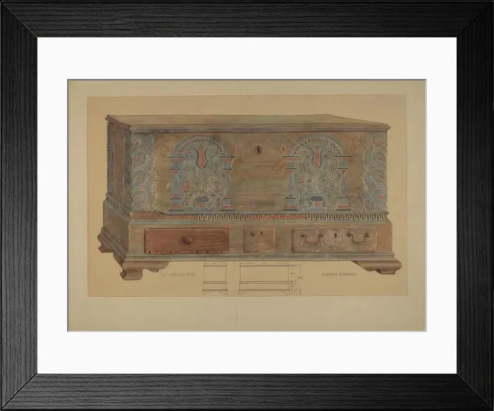 Framed Print : Pa. German Chest, 1935 / 1942. Creator: Elmer G Anderson Framed Print : Pa. German Chest, 1935 / 1942. Creator: Elmer G Anderson