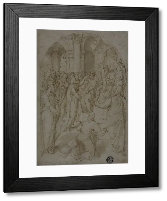 Framed Print : St. Catherine of Alexandria Disputing with the Doctors, n.d. Creator: Unknown Framed Print : St. Catherine of Alexandria Disputing with the Doctors, n.d. Creator: Unknown