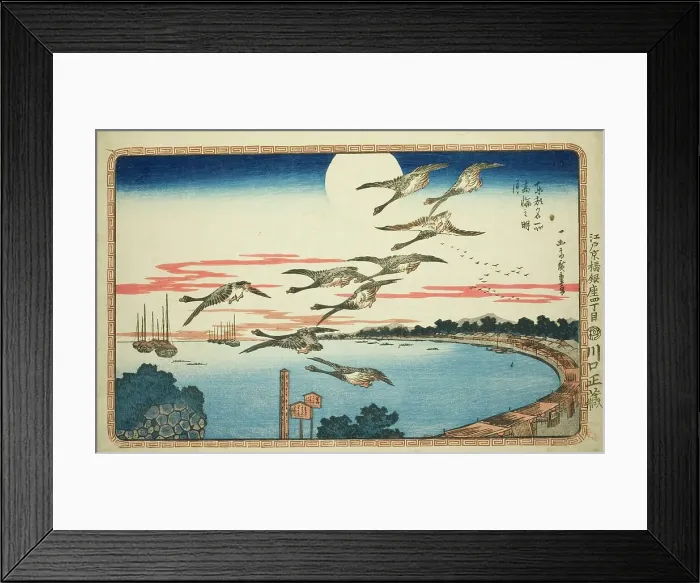 Framed Print : Full Moon at Takanawa (Takanawa no meigetsu), from the series Famous Views of the... c. 1831. Creator: Ando Hiroshige. Full Moon at Takanawa (Takanawa no meigetsu), from the series Famous Views of the... c. 1831. Creator: Ando Hiroshige