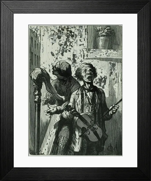 Framed Print : The Street Singers, 1862. Creator: Charles Maurand Framed Print : The Street Singers, 1862. Creator: Charles Maurand