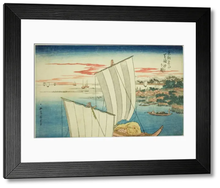 Framed Print : Low Tide at Shibaura (Shibaura shiohi no zu), from the series Famous Views of the... c. 1831. Creator: Ando Hiroshige. Low Tide at Shibaura (Shibaura shiohi no zu), from the series Famous Views of the... c. 1831. Creator: Ando Hiroshige Framed Print : Low Tide at Shibaura (Shibaura shiohi no zu), from the series Famous Views of the... c. 1831. Creator: Ando Hiroshige. Low Tide at Shibaura (Shibaura shiohi no zu), from the series Famous Views of the... c. 1831. Creator: Ando Hiroshige