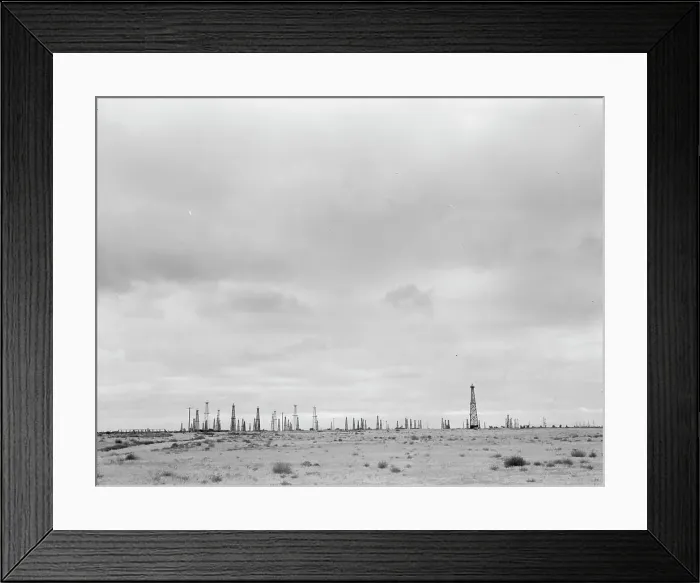 Framed Print : Oil fields, Kern County, California, 1938. Creator: Dorothea Lange Framed Print : Oil fields, Kern County, California, 1938. Creator: Dorothea Lange