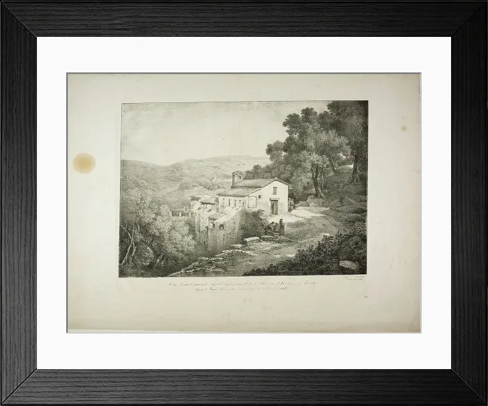 Framed Print : View of a Convent on the Site of the House of Horace, c. 1817. Creator: Claude Thiénon Framed Print : View of a Convent on the Site of the House of Horace, c. 1817. Creator: Claude Thiénon