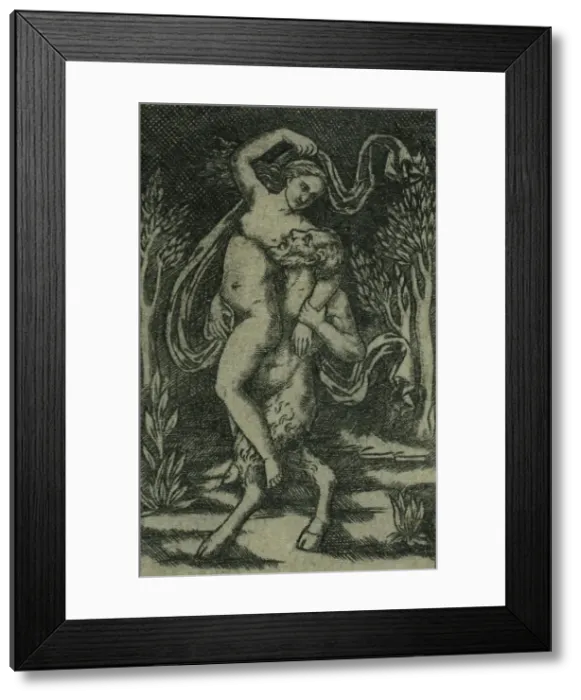 Framed Print : Satyr Carrying a Nymph, 1490 / 1500. Creator: Unknown Framed Print : Satyr Carrying a Nymph, 1490 / 1500. Creator: Unknown