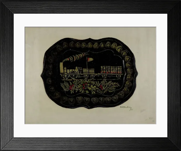 Framed Print : Toleware Tin Tray, 1936. Creator: Eugene Shellady Framed Print : Toleware Tin Tray, 1936. Creator: Eugene Shellady