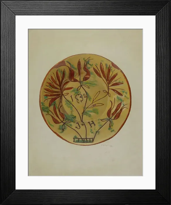 Framed Print : Pa. German Plate, 1938. Creator: Eugene Shellady Framed Print : Pa. German Plate, 1938. Creator: Eugene Shellady
