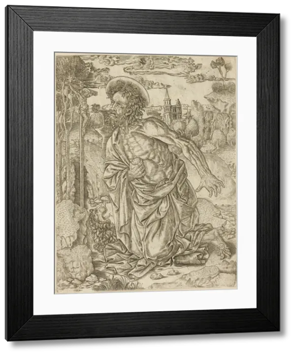 Framed Print : St. Jerome in Penitence, c.1500. Creator: Unknown Framed Print : St. Jerome in Penitence, c.1500. Creator: Unknown