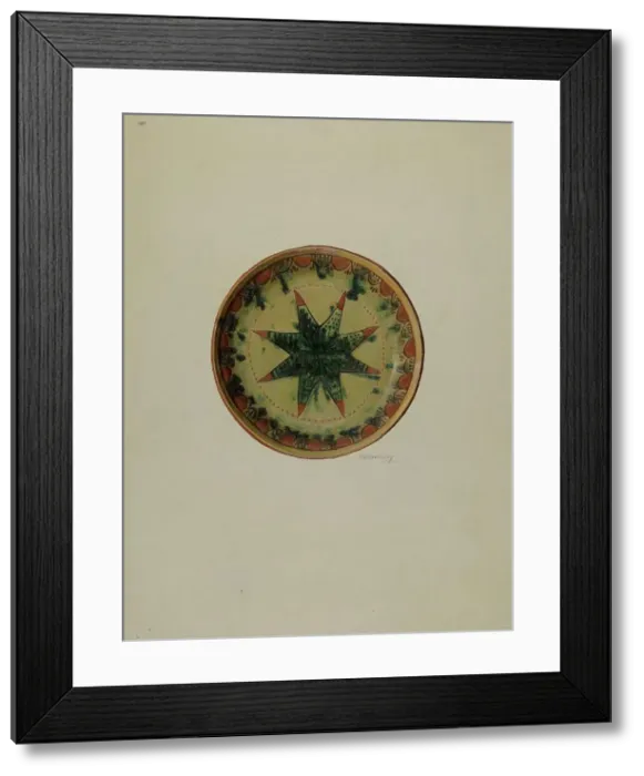 Framed Print : Pa. German Small Plate, 1938. Creator: Eugene Shellady Framed Print : Pa. German Small Plate, 1938. Creator: Eugene Shellady