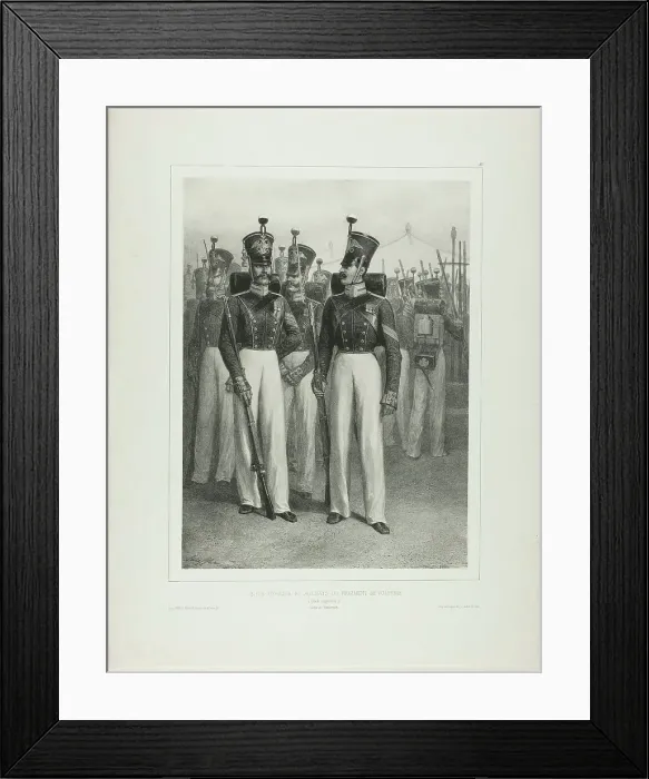 Framed Print : Non-Commissioned Officer and Soldiers of the Volhynie Regiment (Imperial Guard), Camp V... 1842–44. Creator: Auguste Raffet Framed Print : Non-Commissioned Officer and Soldiers of the Volhynie Regiment (Imperial Guard), Camp V... 1842–44. Creator: Auguste Raffet