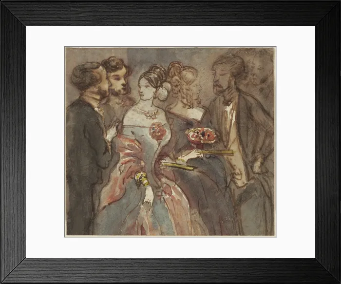 Framed Print : Reception, 1850 / 1855. Creator: Constantin Guys