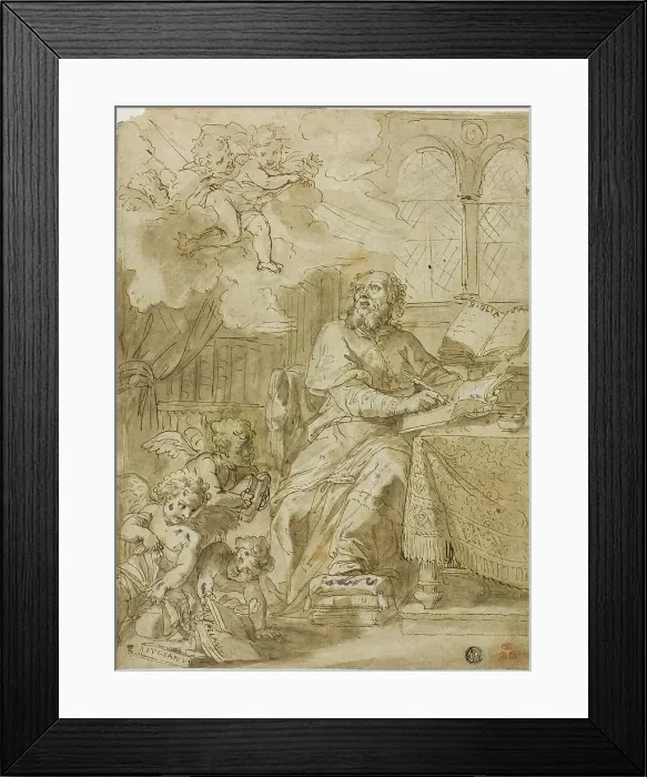 Framed Print : Father of the Church Writing in His Study, n.d. Creator: Unknown Framed Print : Father of the Church Writing in His Study, n.d. Creator: Unknown