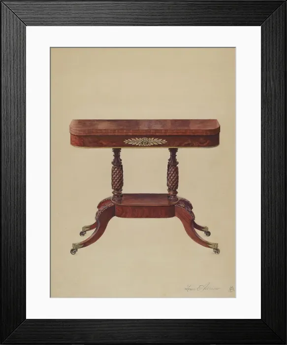 Framed Print : Card Table, c. 1936. Creator: Louis Annino Framed Print : Card Table, c. 1936. Creator: Louis Annino