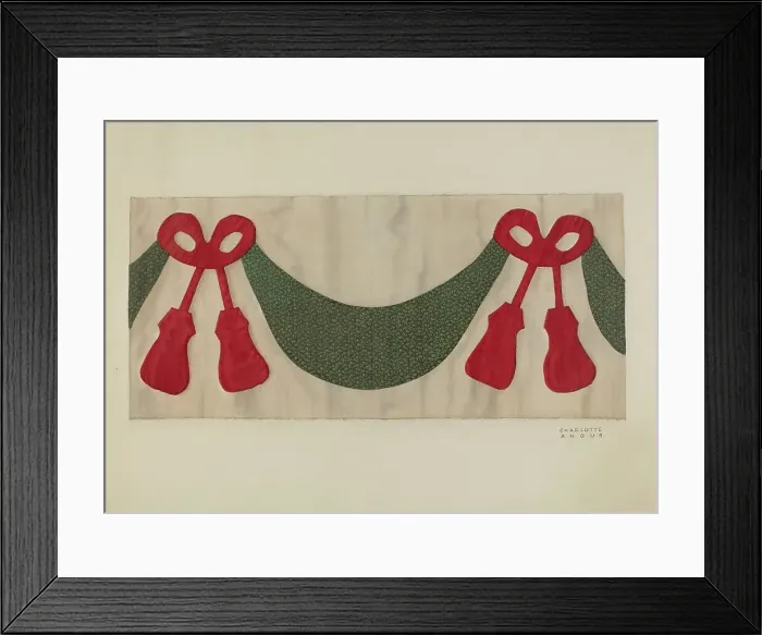 Framed Print : Valance for Tester, c. 1940. Creator: Charlotte Angus Framed Print : Valance for Tester, c. 1940. Creator: Charlotte Angus