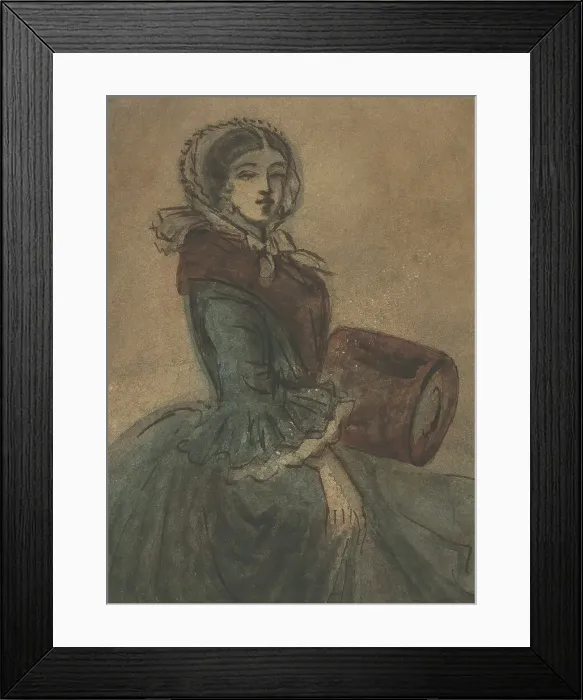 Framed Print : Woman with a Muff, c. 1860–1864 (?). Creator: Constantin Guys Framed Print : Woman with a Muff, c. 1860–1864 (?). Creator: Constantin Guys